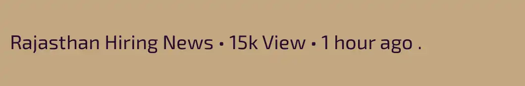 Rajasthan Hiring News • 15k View • 1 hour ago 


.